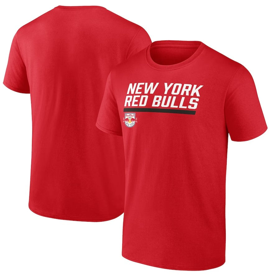 New York Red Bulls Stacked Slant T-Shirt - Red - Sports Collectibles, Sports Memorabilia, Sports Fan Shop, Sports Gifts