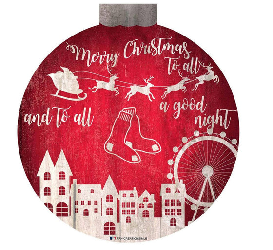 Boston Red Sox 12" Christmas Village Wall Art Wood Sign - Sports Collectibles, Sports Memorabilia, Sports Fan Shop, Sports Gifts