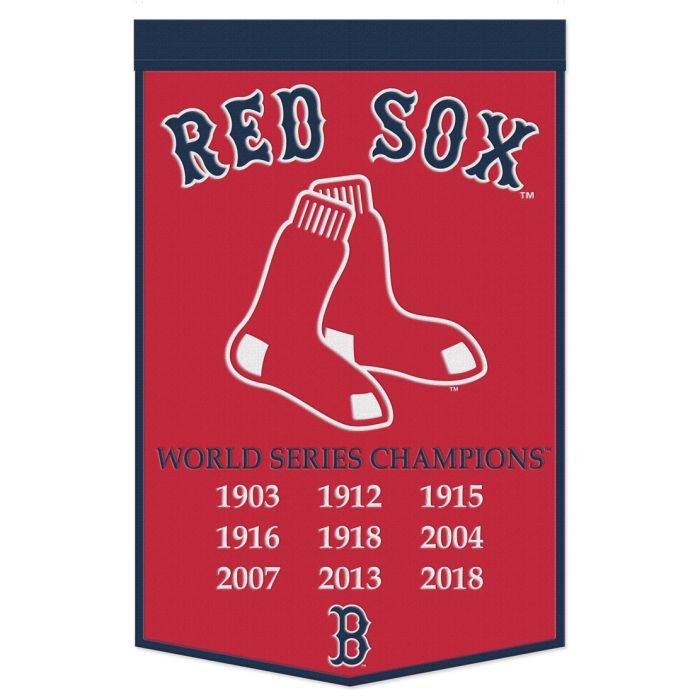 Boston Red Sox 24" x 38" Primary Wool Banner - Sports Collectibles, Sports Memorabilia, Sports Fan Shop, Sports Gifts