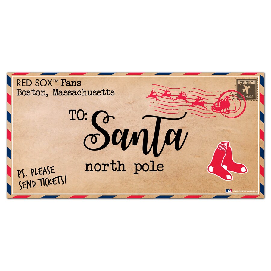 Boston Red Sox 6'' x 12'' Letter to Santa Sign - Sports Collectibles, Sports Memorabilia, Sports Fan Shop, Sports Gifts