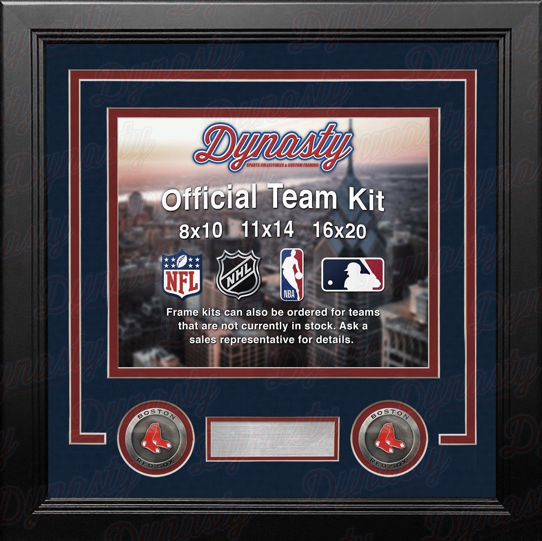 Boston Red Sox Custom MLB Baseball 8x10 Picture Frame Kit (Multiple Colors) - Sports Gifts, Sports Memorabilia, Sports Collectibles, Fan Shop
