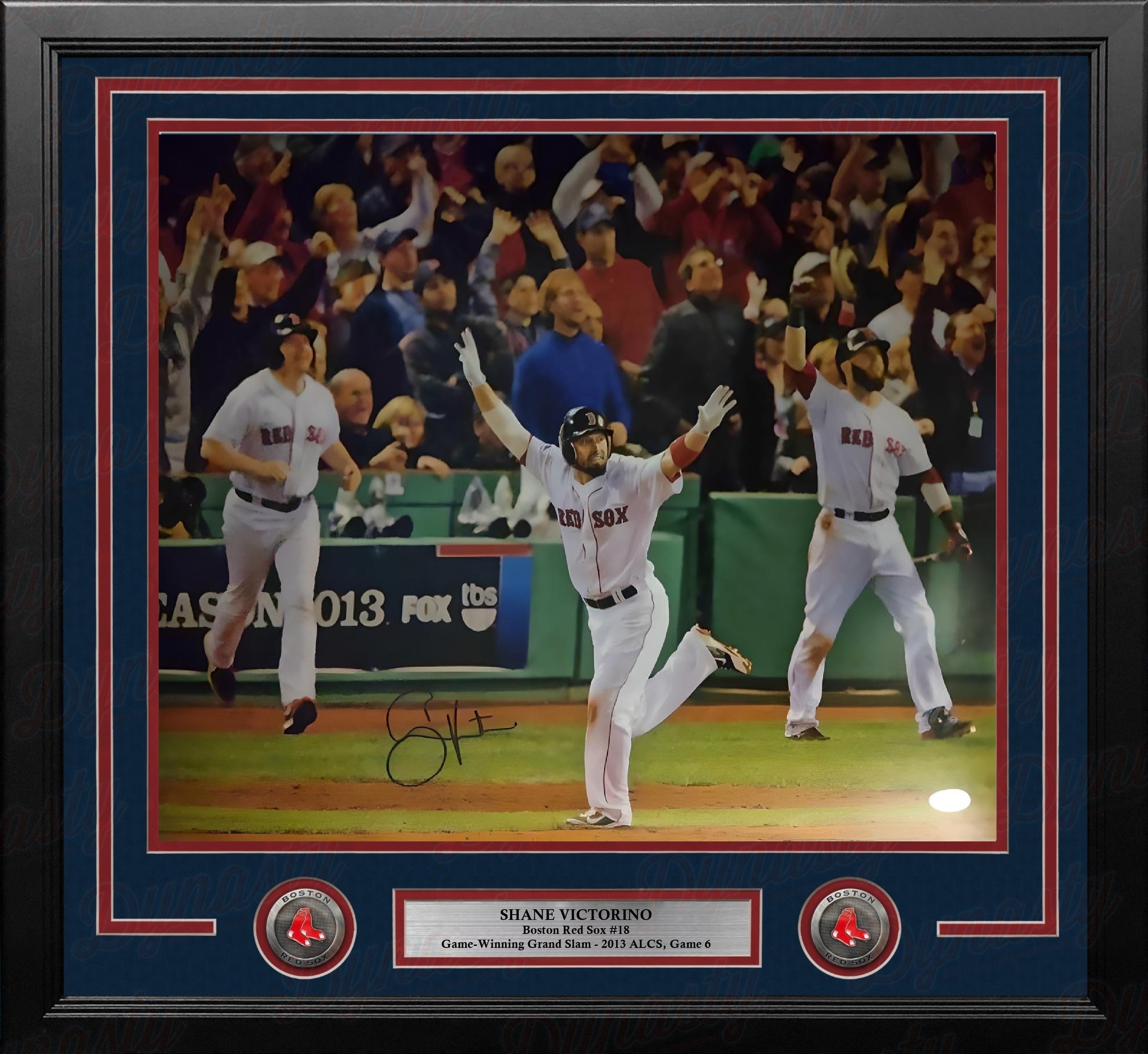 Shane Victorino 2013 ALCS Grand Slam Boston Red Sox Autographed 16" x 20" Framed Baseball Photo - Sports Collectibles, Sports Memorabilia, Sports Fan Shop, Sports Gifts