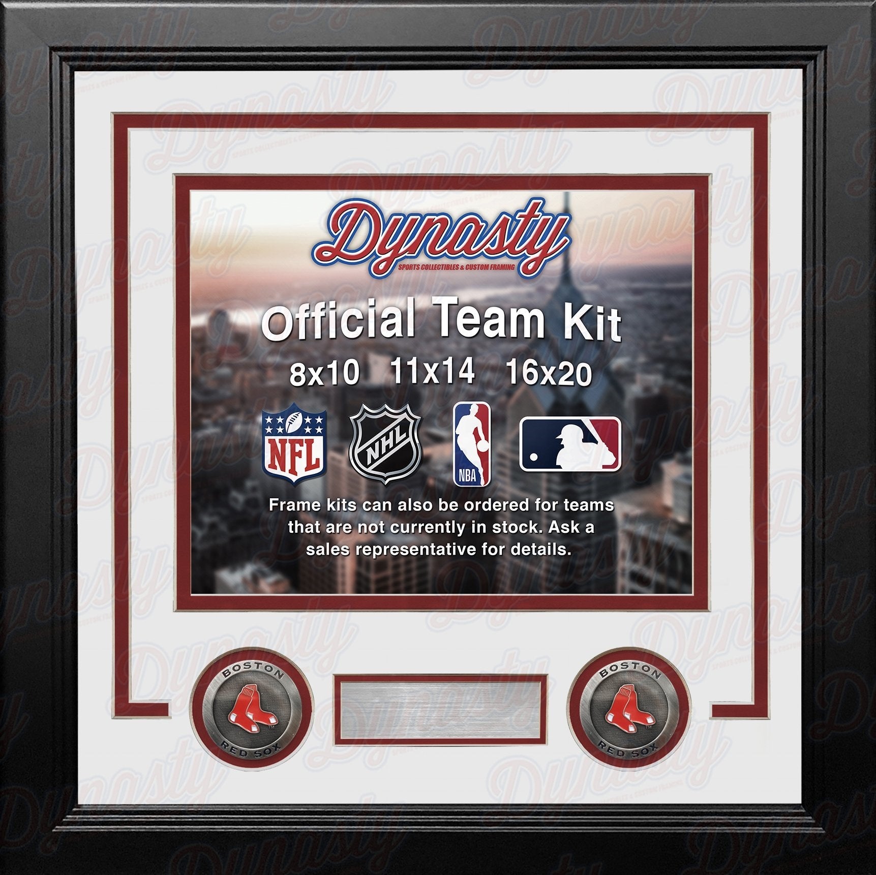 Boston Red Sox Custom MLB Baseball 16x20 Picture Frame Kit (Multiple Colors) - Sports Gifts, Sports Memorabilia, Sports Collectibles, Fan Shop