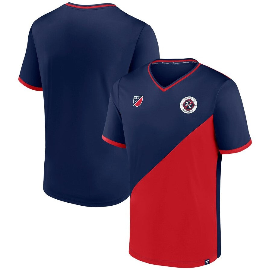 New England Revolution Navy Blue Poly Striker Short-Sleeve V-Neck T-Shirt - Sports Collectibles, Sports Memorabilia, Sports Fan Shop, Sports Gifts