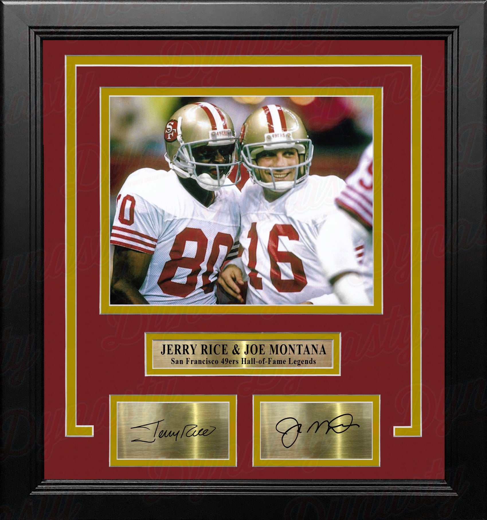 Jerry Rice & Joe Montana San Francisco 49ers 8" x 10" Framed Football Photo with Engraved Autographs - Sports Collectibles, Sports Memorabilia, Sports Fan Shop, Sports Gifts