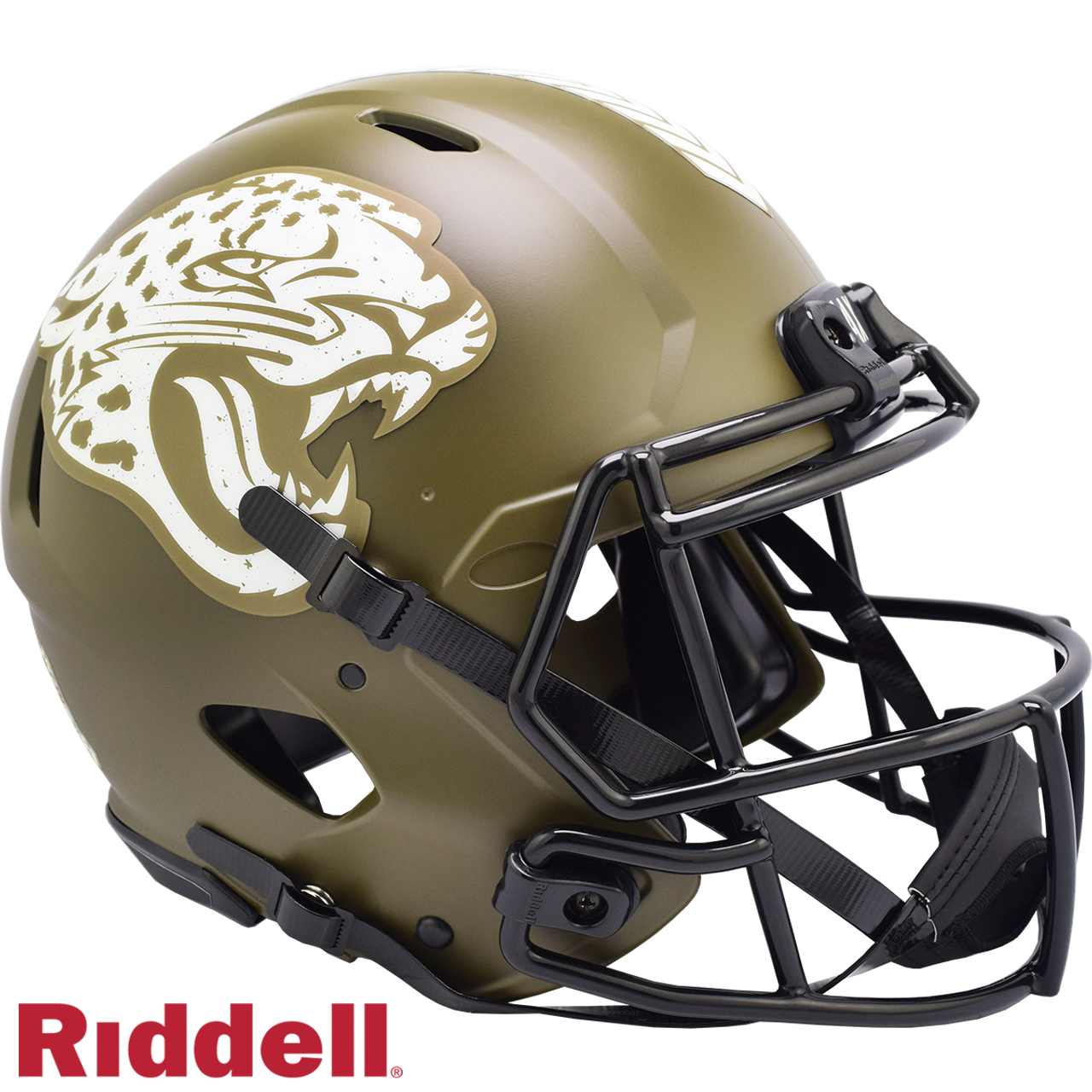 Jacksonville Jaguars Helmet Riddell Authentic Full Size Speed Style Salute To Service - Sports Collectibles, Sports Memorabilia, Sports Fan Shop, Sports Gifts