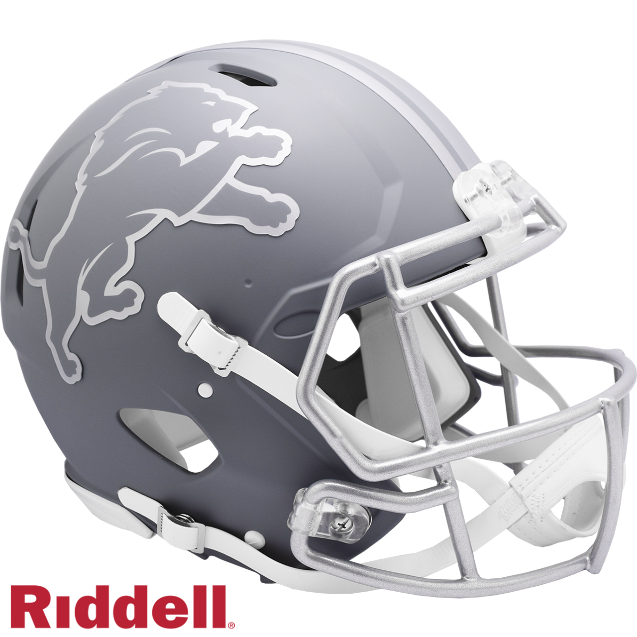 Detroit Lions Helmet Riddell Authentic Full Size Speed Style Slate Alternate