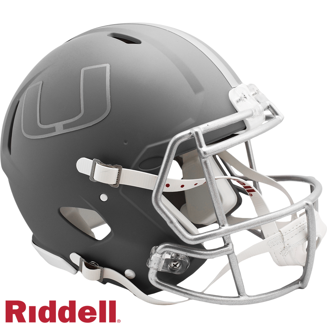 Miami Hurricanes Helmet Riddell Authentic Full Size Speed Style Slate Alternate