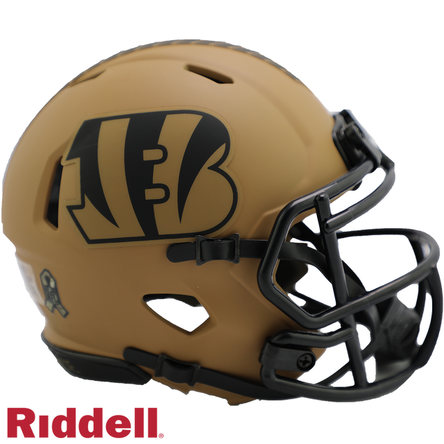 Cincinnati Bengals Helmet Riddell Replica Mini Speed Style Salute To Service 2023 - 757 Sports Collectibles