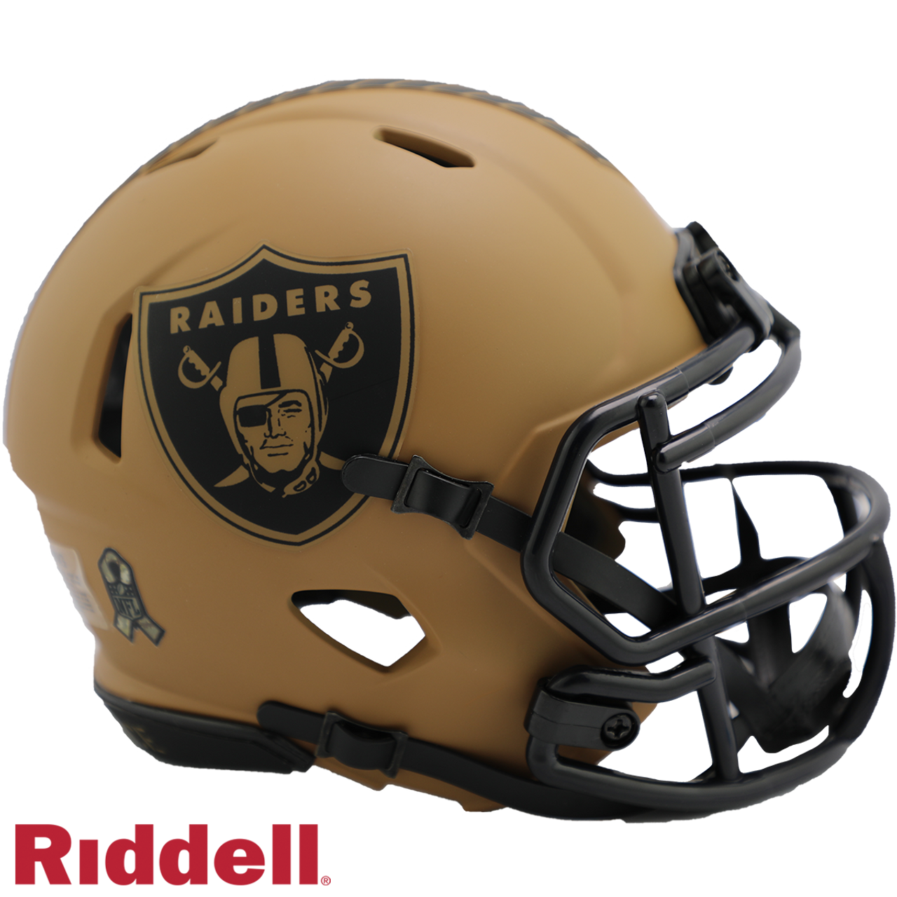 Las Vegas Raiders Helmet Riddell Replica Mini Speed Style Salute To Service 2023 - 757 Sports Collectibles