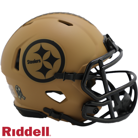 Pittsburgh Steelers Helmet Riddell Replica Mini Speed Style Salute To Service 2023 - 757 Sports Collectibles