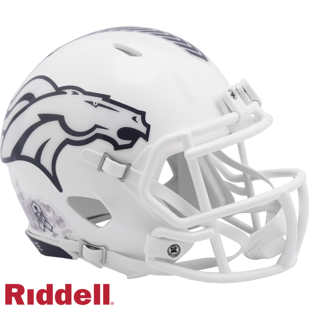 Denver Broncos Helmet Riddell Replica Mini Speed Style Salute To Service 2024 - Sports Collectibles, Sports Memorabilia, Sports Fan Shop, Sports Gifts
