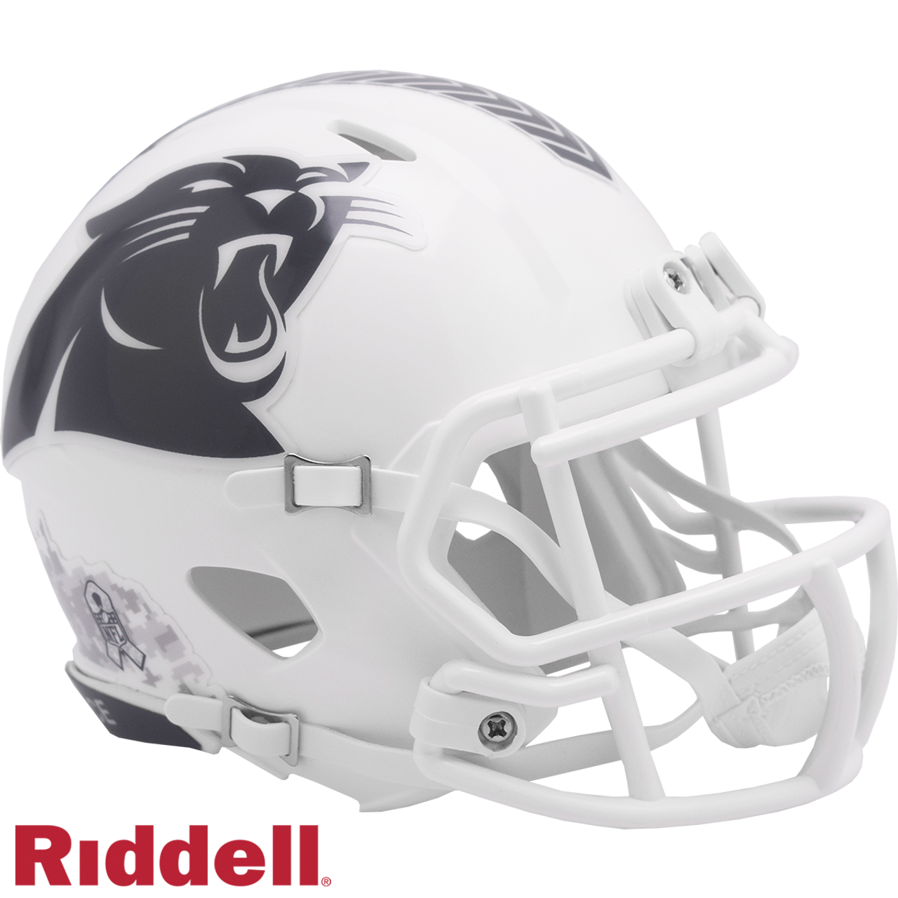 Carolina Panthers Helmet Riddell Replica Mini Speed Style Salute To Service 2024 - Sports Collectibles, Sports Memorabilia, Sports Fan Shop, Sports Gifts