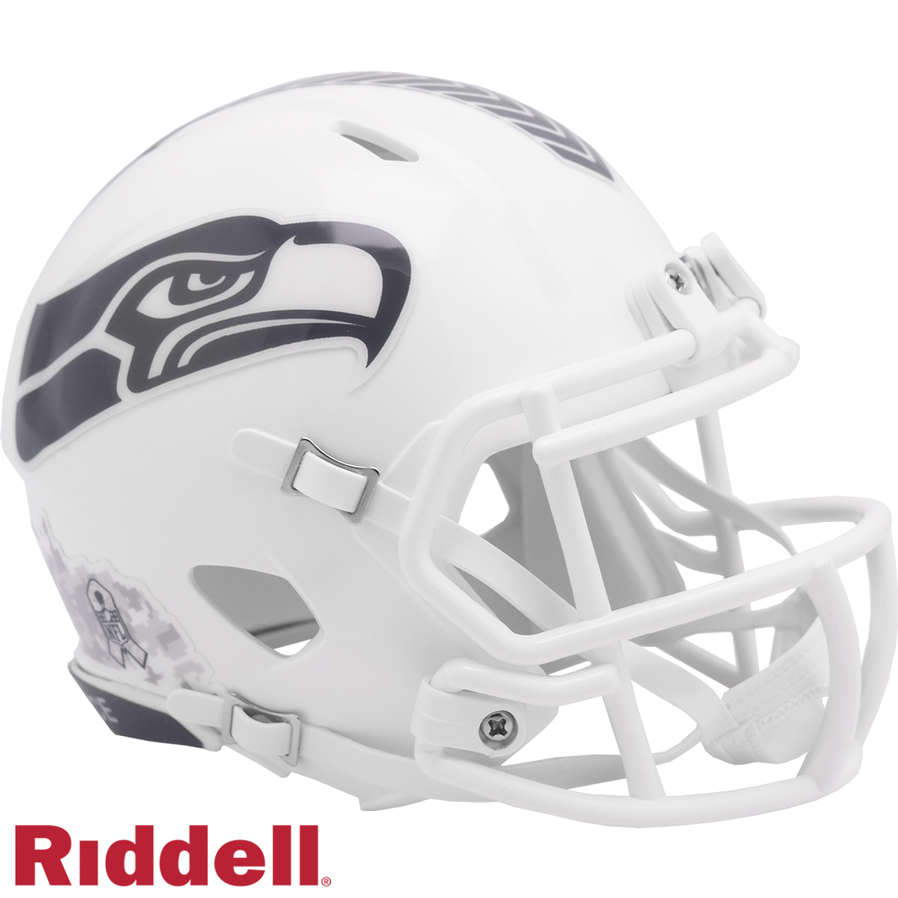Seattle Seahawks Helmet Riddell Replica Mini Speed Style Salute To Service 2024 - Sports Collectibles, Sports Memorabilia, Sports Fan Shop, Sports Gifts