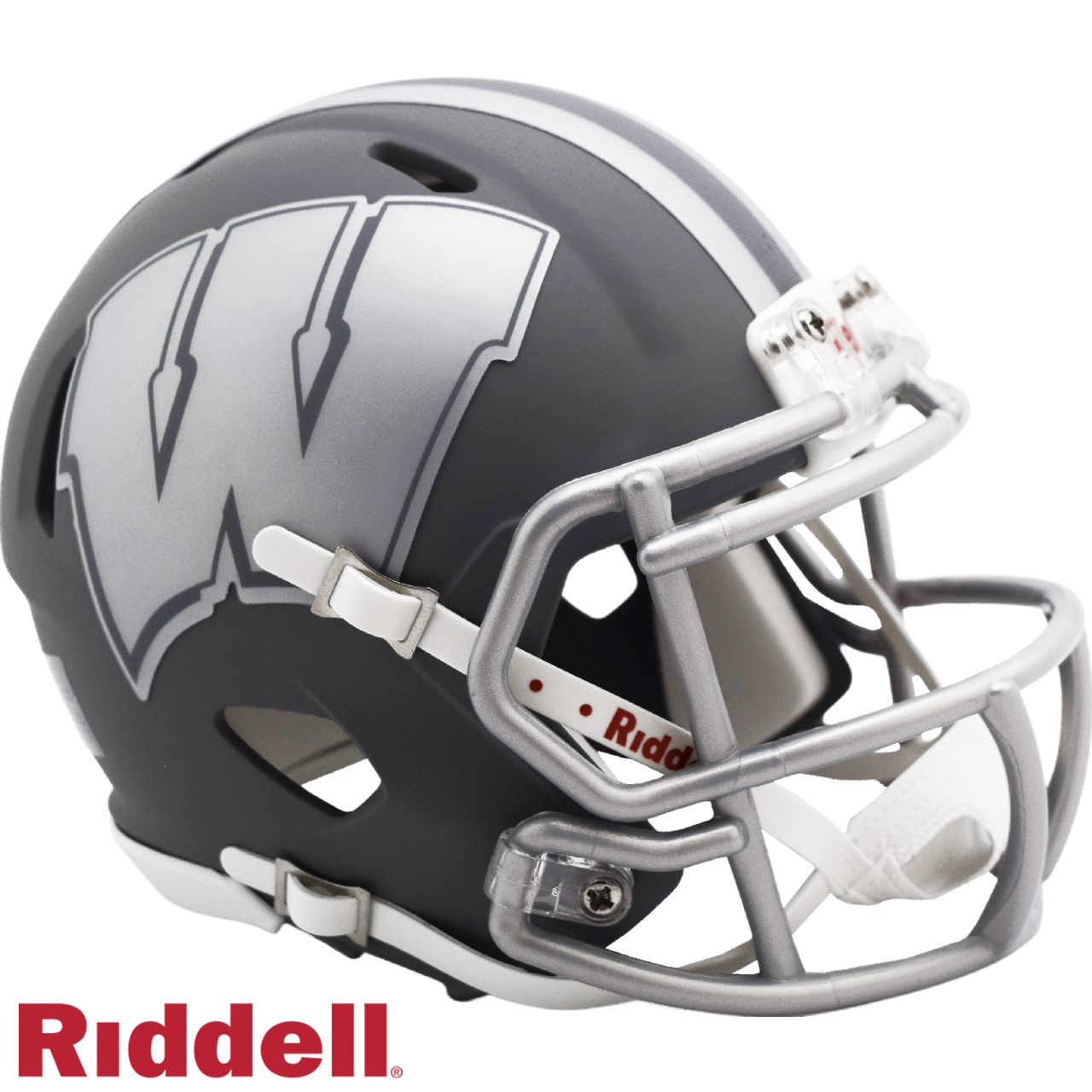 Wisconsin Badgers Helmet Riddell Replica Mini Speed Style Slate Alternate