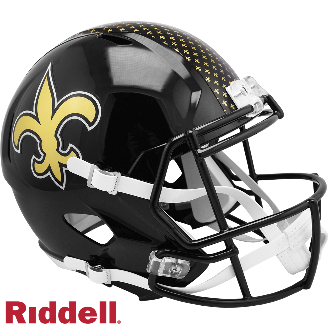 New Orleans Saints Helmet Riddell Replica Full Size Speed Style On-Field Alternate - Sports Collectibles, Sports Memorabilia, Sports Fan Shop, Sports Gifts