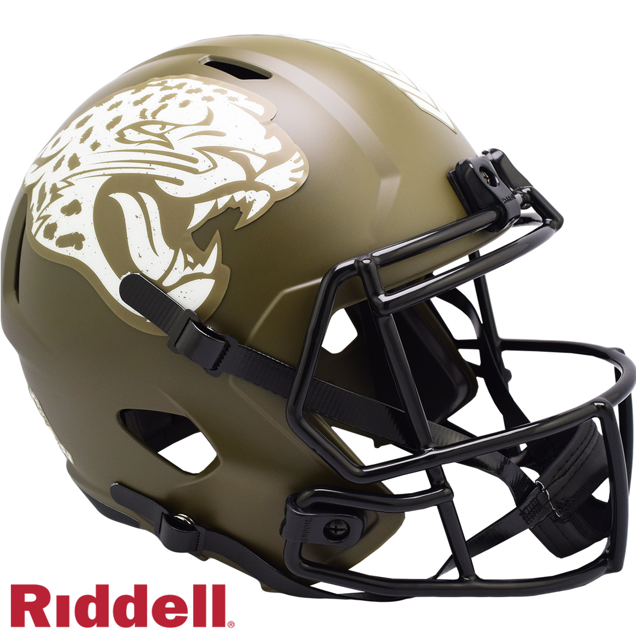 Jacksonville Jaguars Helmet Riddell Replica Full Size Speed Style Salute To Service - Sports Collectibles, Sports Memorabilia, Sports Fan Shop, Sports Gifts
