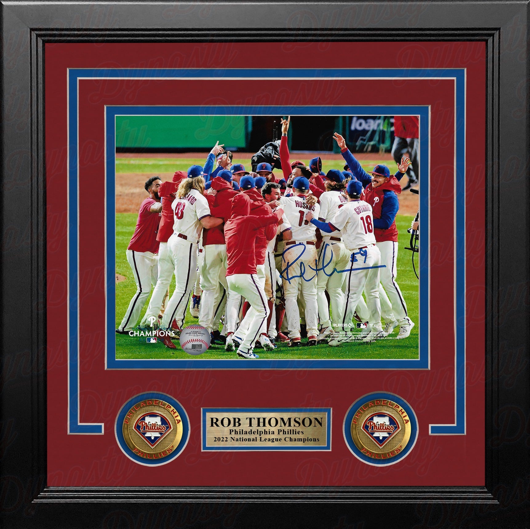 Rob Thomson 2022 NL Champions Mound Celebration Philadelphia Phillies Autographed 8x10 Framed Photo - Sports Collectibles, Sports Memorabilia, Sports Fan Shop, Sports Gifts