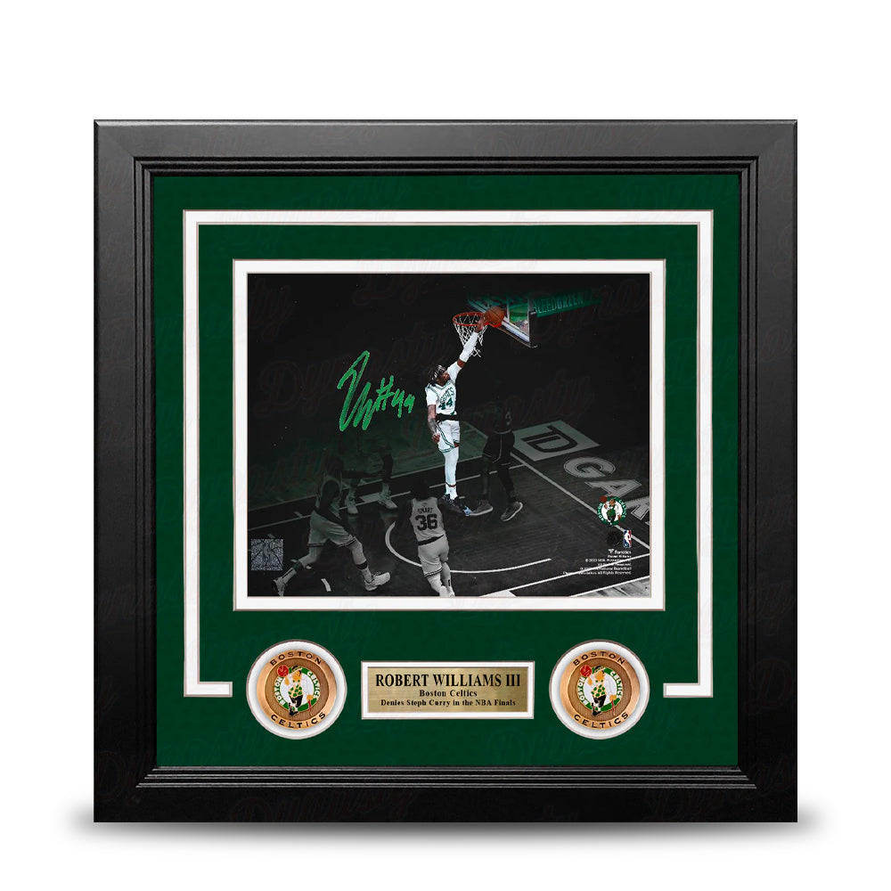 Robert Williams III Blocks Steph Curry Boston Celtics Autographed Framed Basketball Photo - Sports Collectibles, Sports Memorabilia, Sports Fan Shop, Sports Gifts