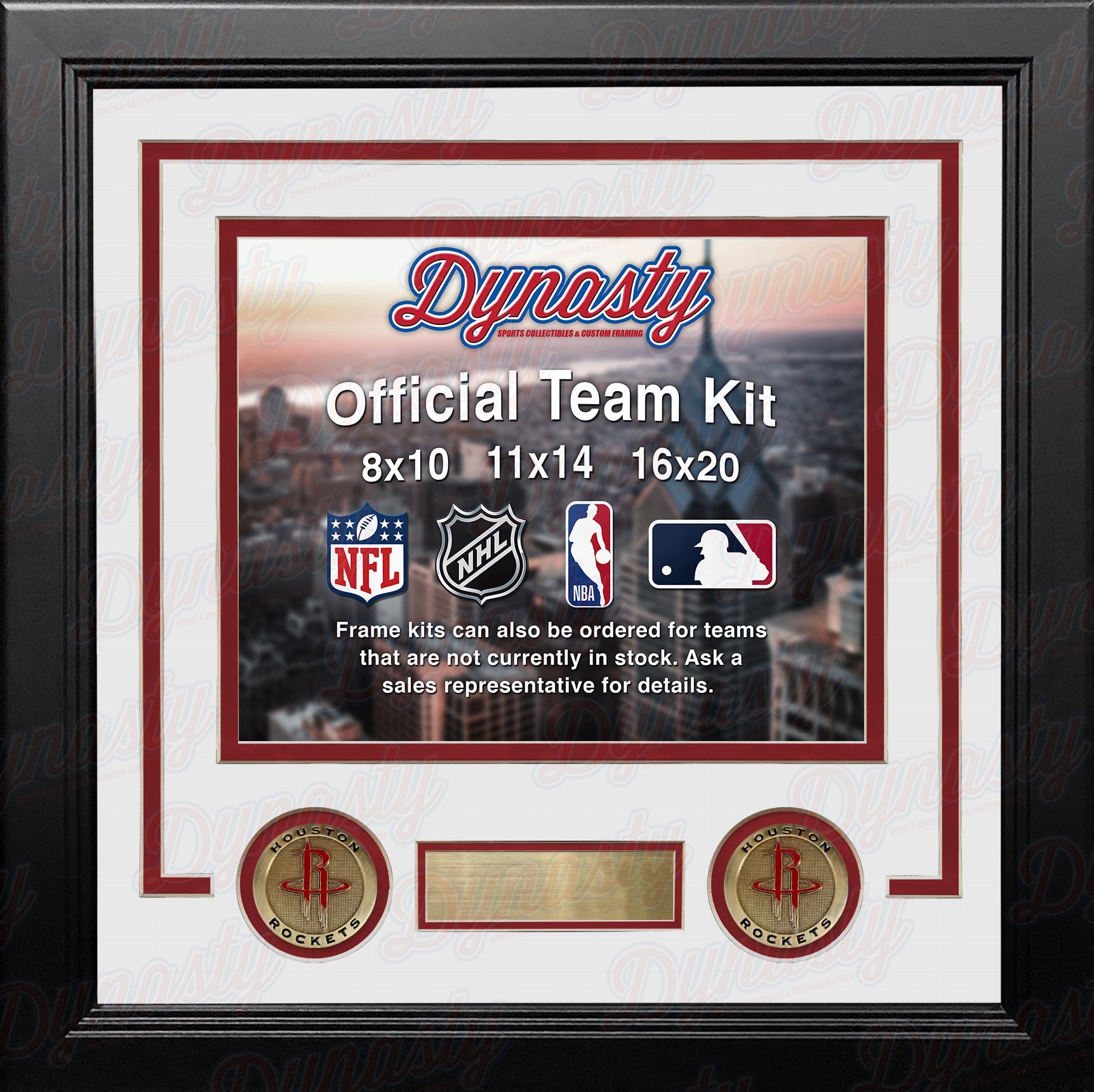 NBA Basketball Photo Picture Frame Kit - Houston Rockets (White Matting, Red Trim) - Sports Collectibles, Sports Memorabilia, Sports Fan Shop, Sports Gifts