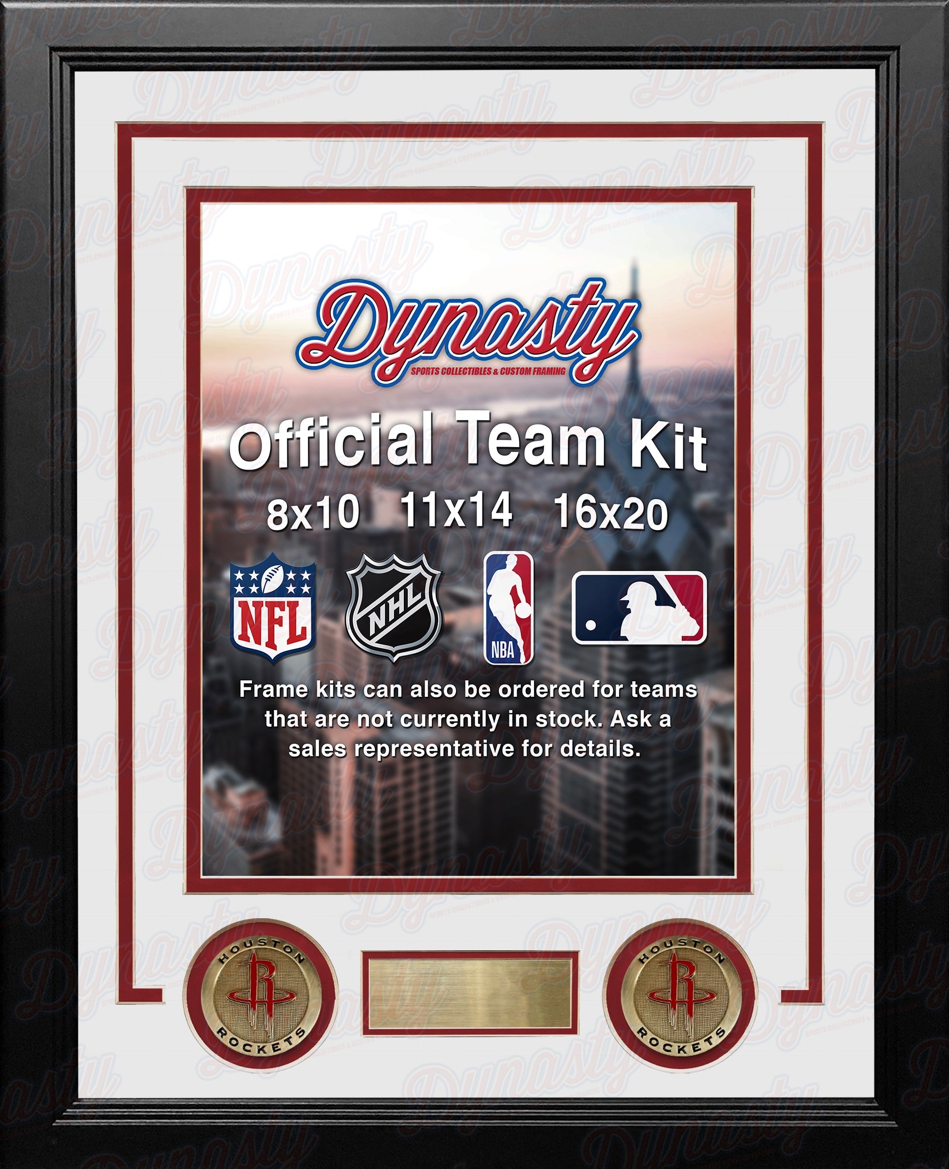 NBA Basketball Photo Picture Frame Kit - Houston Rockets (White Matting, Red Trim) - Sports Collectibles, Sports Memorabilia, Sports Fan Shop, Sports Gifts