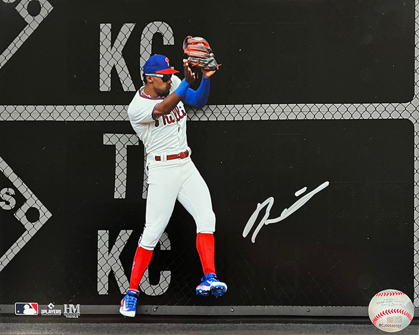 Johan Rojas Double Play Catch Philadelphia Phillies Autographed 16" x 20" Spotlight Baseball Photo - Sports Collectibles, Sports Memorabilia, Sports Fan Shop, Sports Gifts
