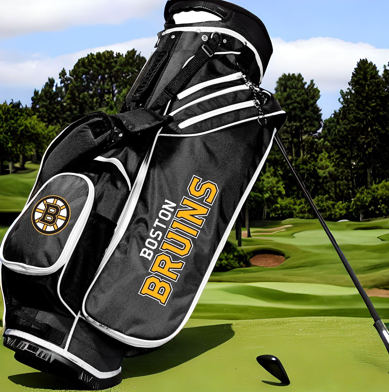 Boston Bruins Birdie Stand Golf Bag Blk - 757 Sports Collectibles