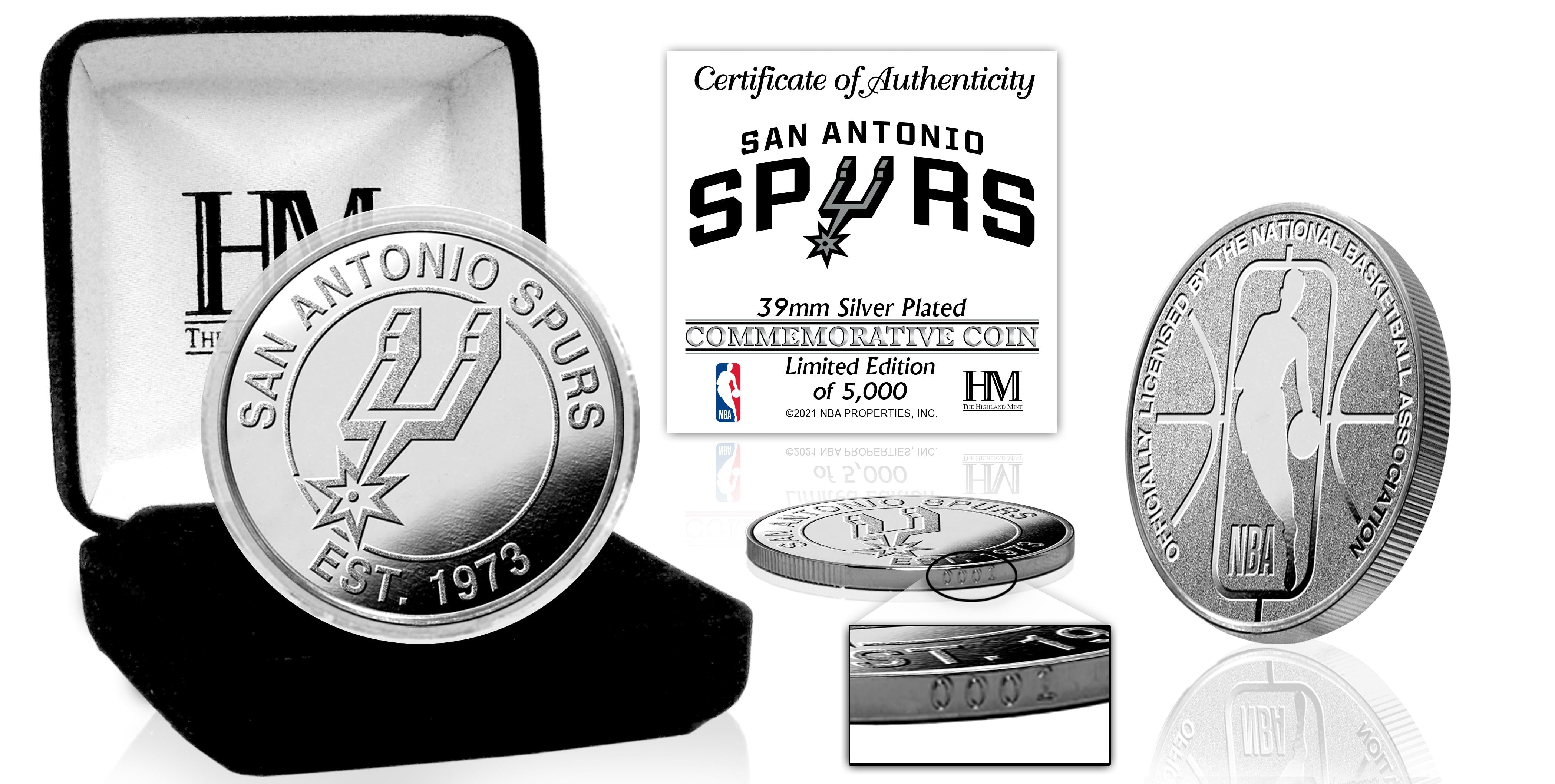 San Antonio Spurs Silver Mint Coin - Sports Collectibles, Sports Memorabilia, Sports Fan Shop, Sports Gifts
