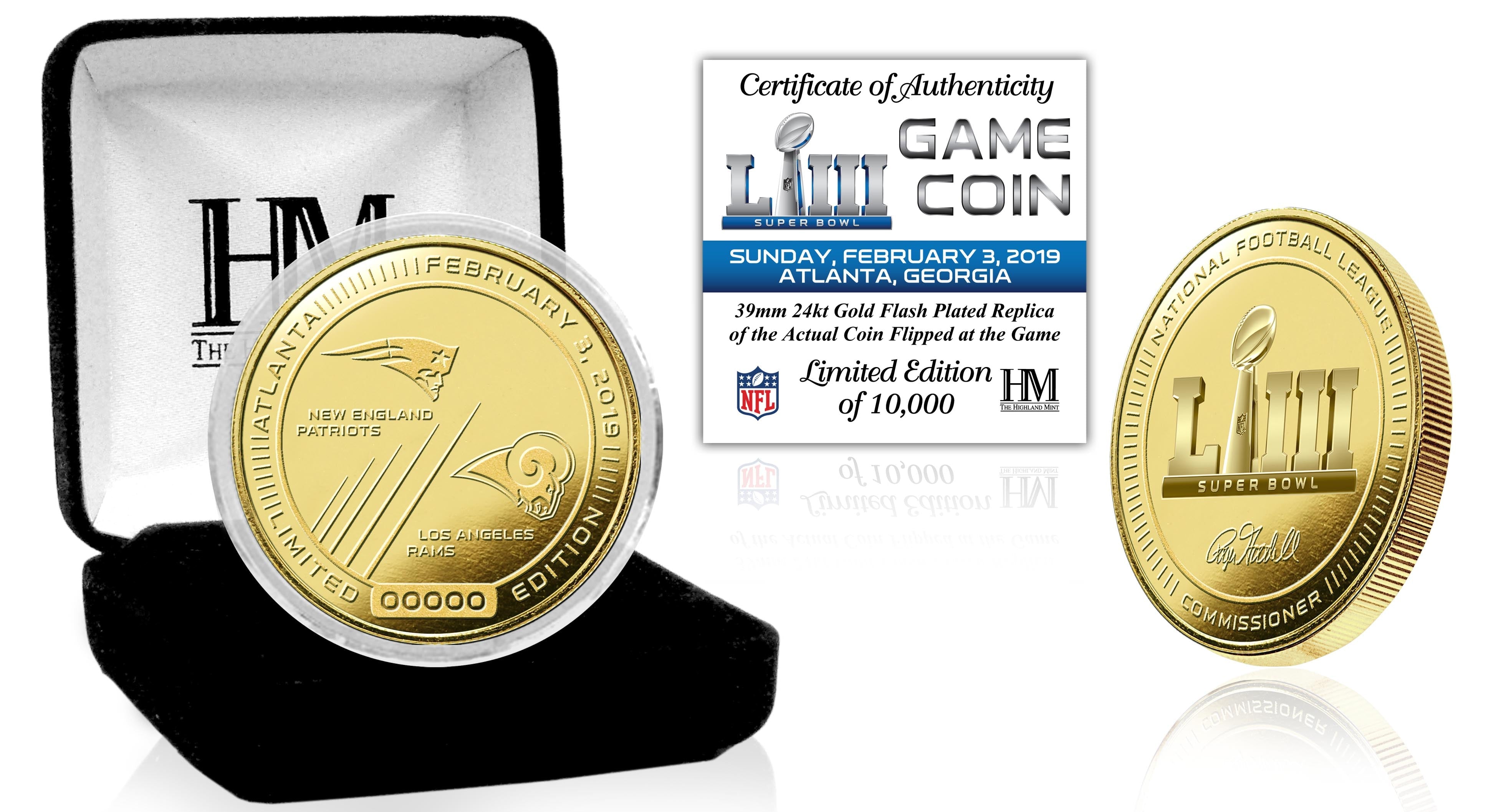 Super Bowl LIII Gold Flip Coin - Sports Collectibles, Sports Memorabilia, Sports Fan Shop, Sports Gifts