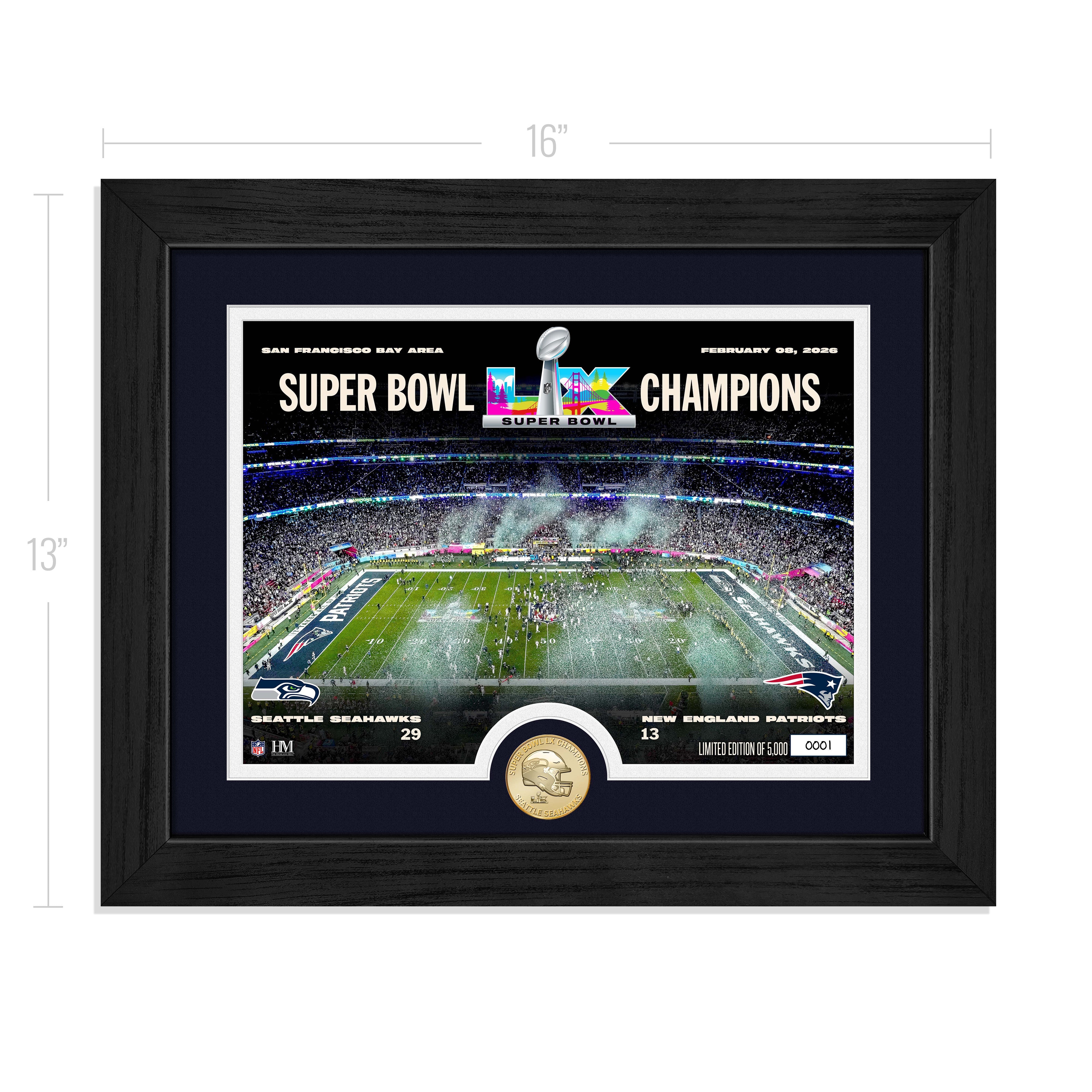 Seattle Seahawks Super Bowl LX Champions Celebration Bronze Coin Photo Mint - Sports Gifts, Sports Memorabilia, Sports Collectibles, Fan Shop