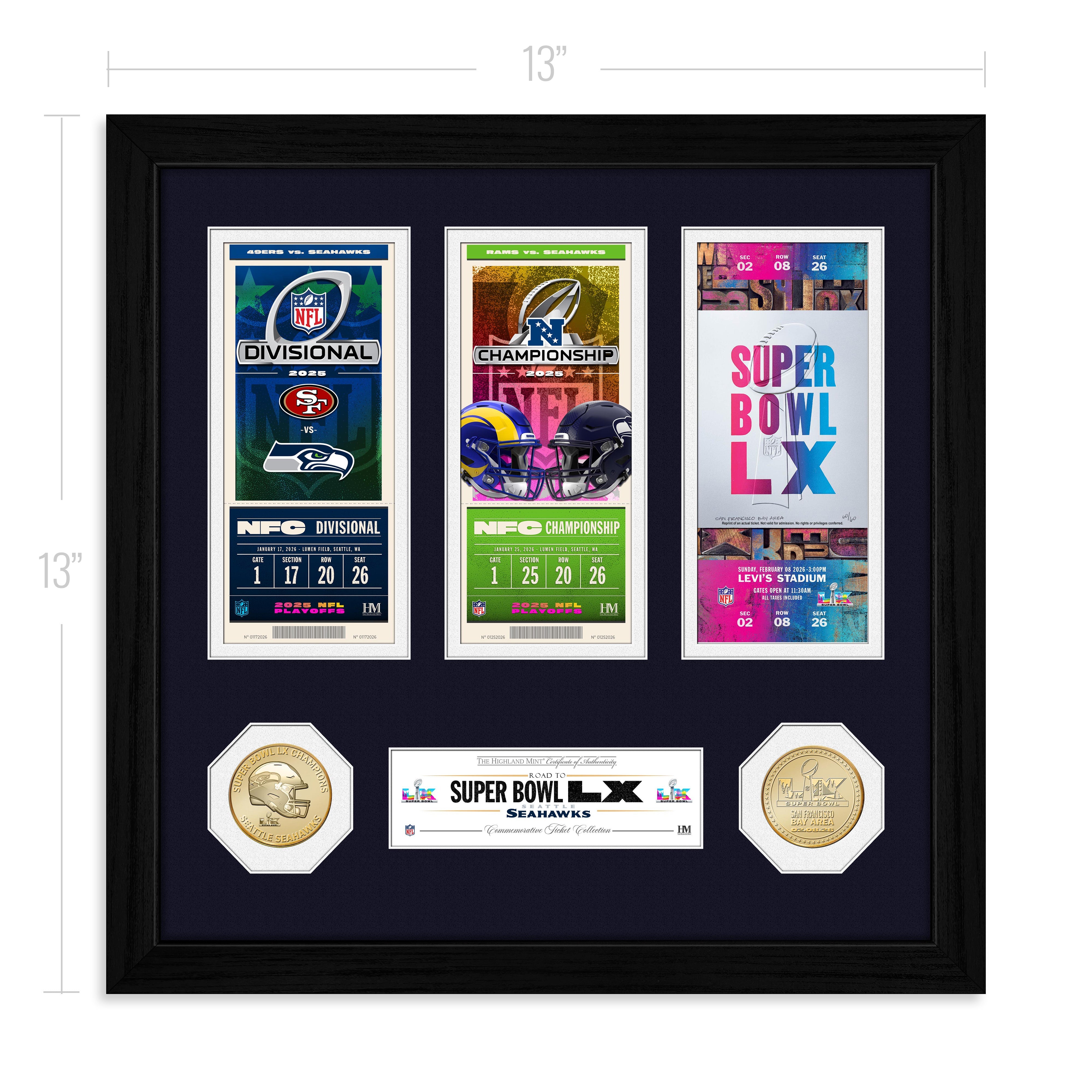 Seattle Seahawks Road to the Super Bowl Ticket Bronze Coin Photo Mint - Sports Gifts, Sports Memorabilia, Sports Collectibles, Fan Shop