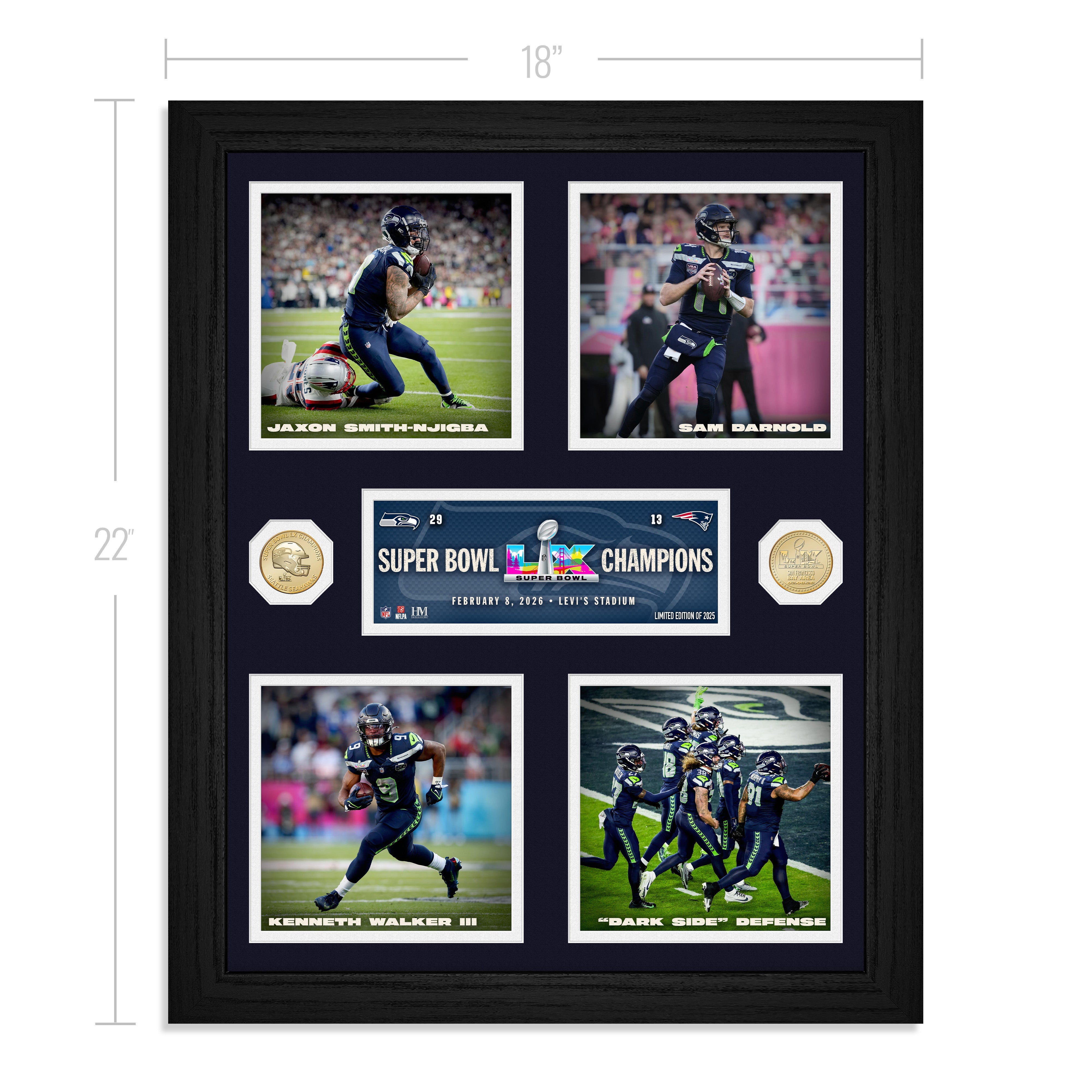 Seattle Seahawks Super Bowl LX Champions Memorable Moments Bronze Coin Photo Mint - Sports Gifts, Sports Memorabilia, Sports Collectibles, Fan Shop