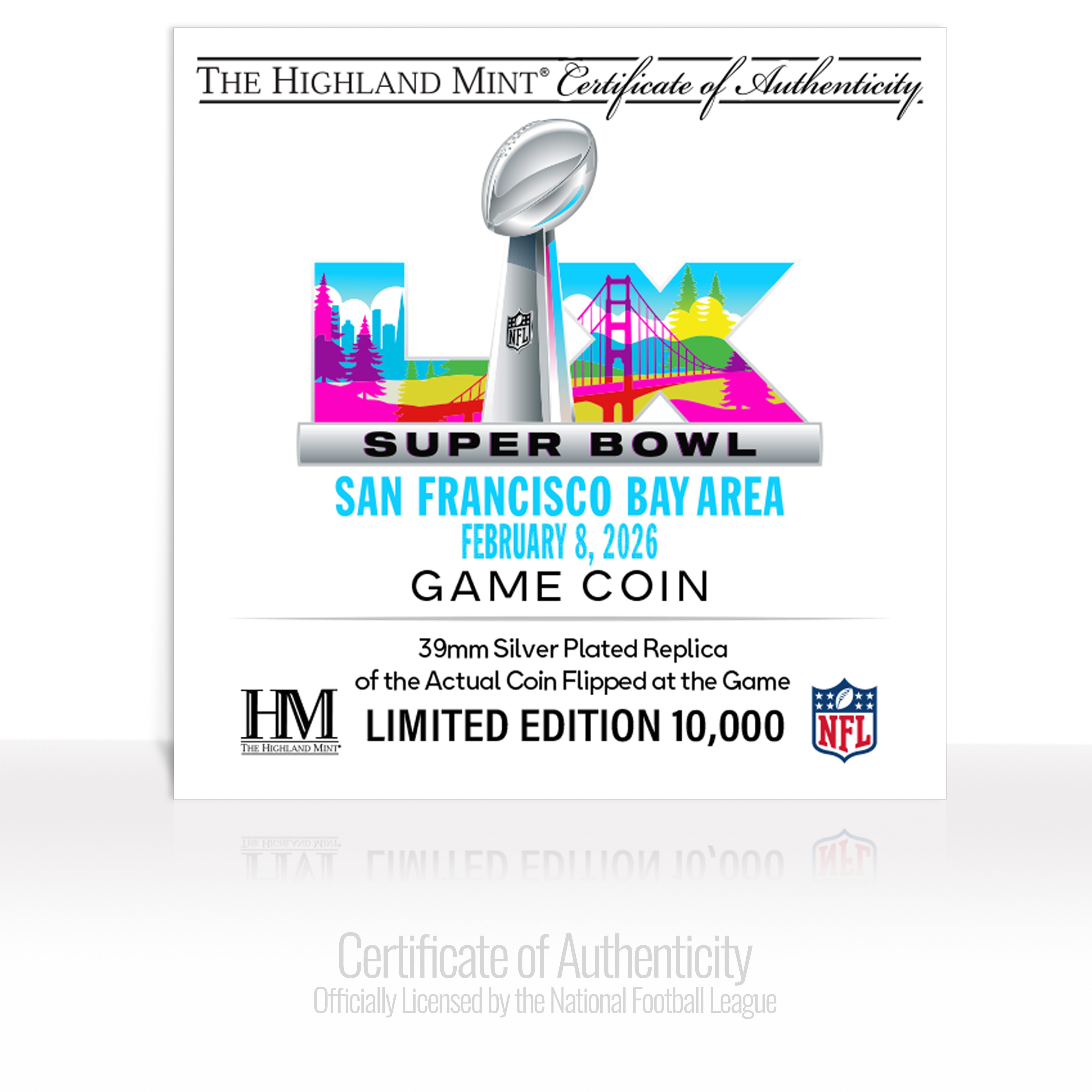 New England Patriots vs. Seattle Seahawks Super Bowl LX Silver Plated Game Coin - Sports Gifts, Sports Memorabilia, Sports Collectibles, Fan Shop