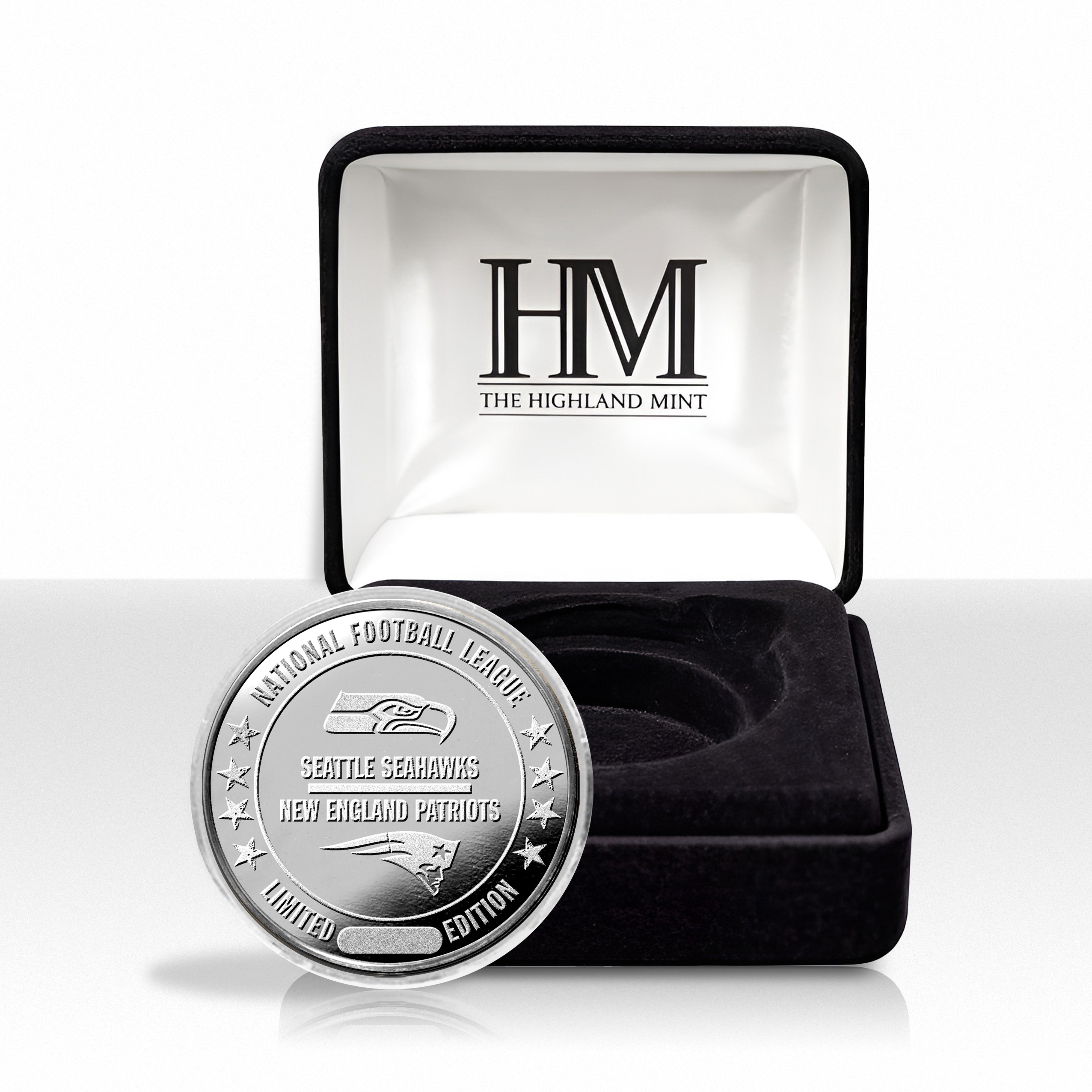 New England Patriots vs. Seattle Seahawks Super Bowl LX Silver Plated Game Coin - Sports Gifts, Sports Memorabilia, Sports Collectibles, Fan Shop