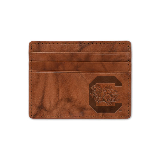 NCAA  South Carolina Gamecocks  Embossed Leather Credit Cart Wallet