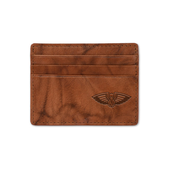 NBA Basketball New Orleans Pelicans  Embossed Leather Credit Cart Wallet