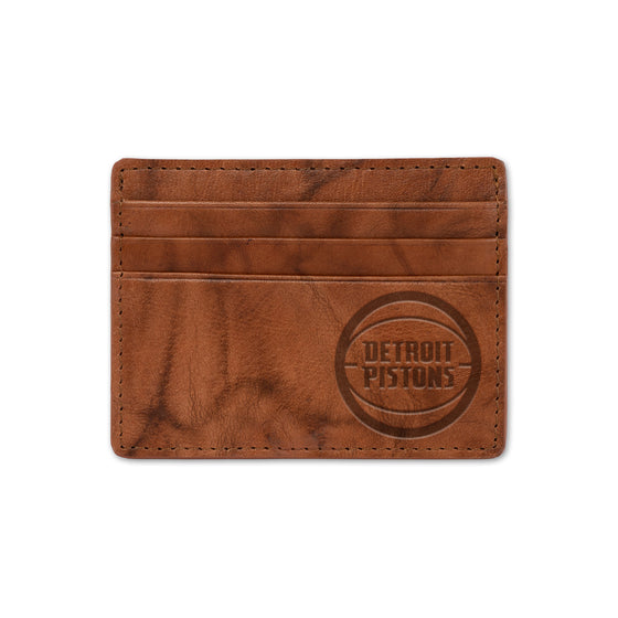 NBA Basketball Detroit Pistons  Embossed Leather Credit Cart Wallet