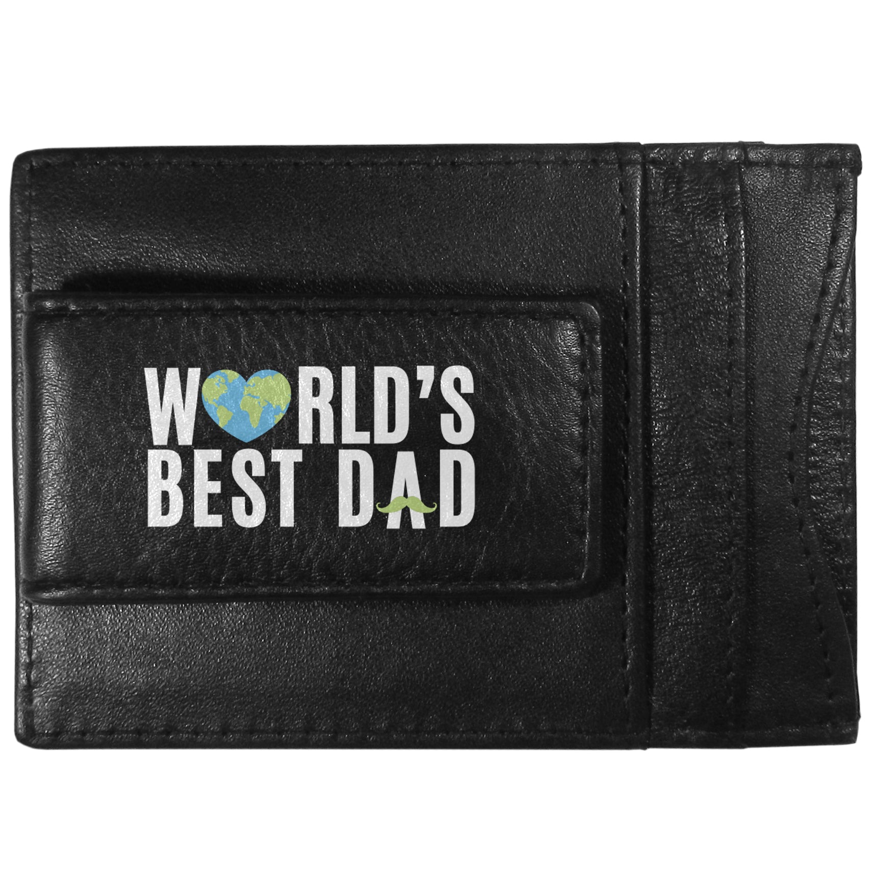World's Best Dad Logo Leather Cash and Cardholder