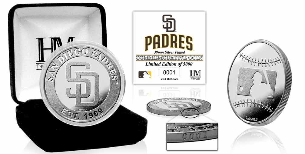 San Diego Padres Silver Coin - Sports Collectibles, Sports Memorabilia, Sports Fan Shop, Sports Gifts