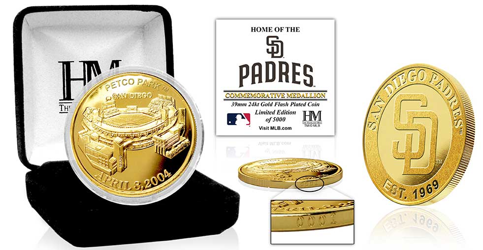 San Diego Padres Stadium Gold Mint Coin - Sports Collectibles, Sports Memorabilia, Sports Fan Shop, Sports Gifts