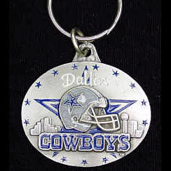 Dallas Cowboys Oval Carved Metal Key Chain (SSKG)
