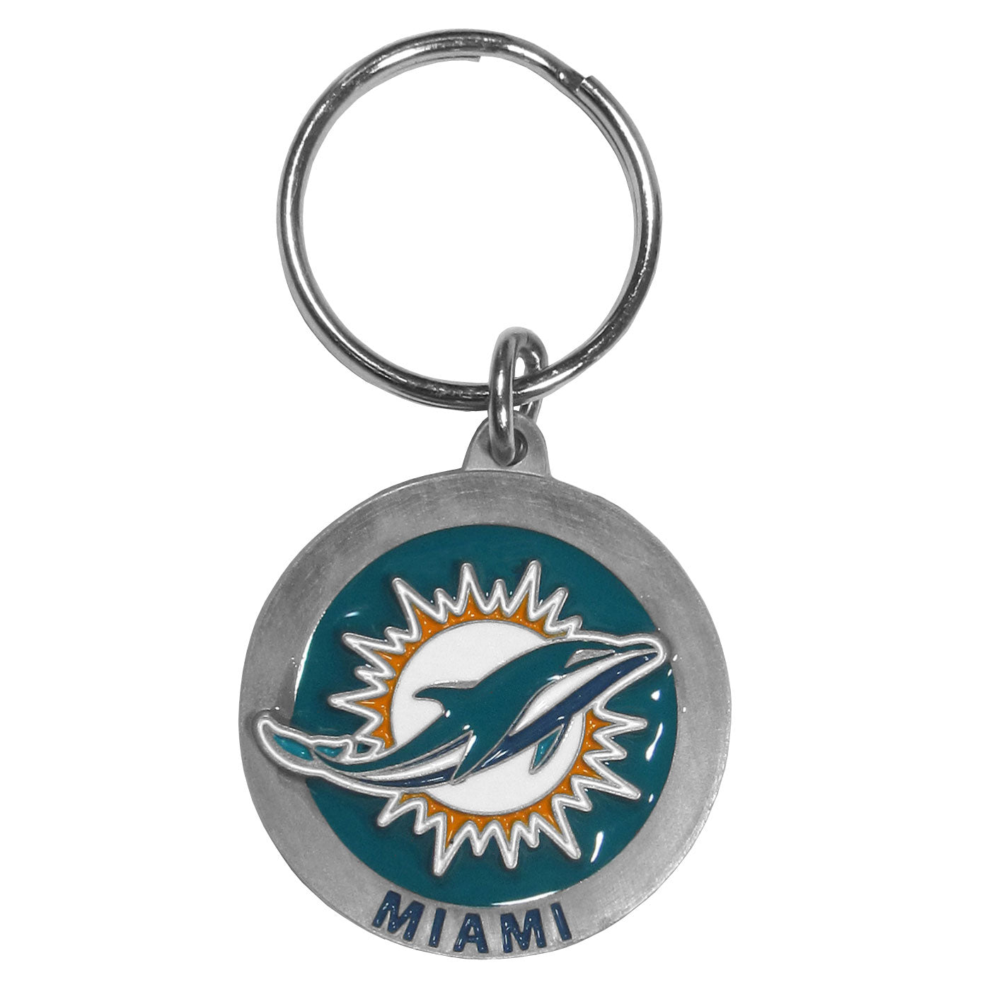 Miami Dolphins Carved Metal Key Chain (SSKG)