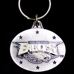 Philadelphia Eagles Oval Carved Metal Key Chain (SSKG)