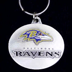 Baltimore Ravens Oval Carved Metal Key Chain (SSKG)