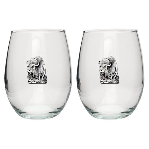 Buffalo Stemless Goblets (Set of 2) - Sports Collectibles, Sports Memorabilia, Sports Fan Shop, Sports Gifts