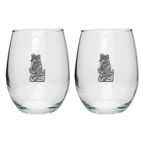 Black Bear Stemless Goblets (Set of 2) - Sports Collectibles, Sports Memorabilia, Sports Fan Shop, Sports Gifts