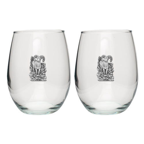 Bighorn Sheep Stemless Goblets (Set of 2) - Sports Collectibles, Sports Memorabilia, Sports Fan Shop, Sports Gifts