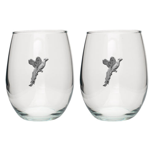 Pheasant Stemless Goblets (Set of 2) - Sports Collectibles, Sports Memorabilia, Sports Fan Shop, Sports Gifts