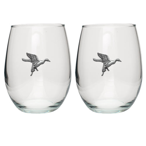Pintail Duck Stemless Goblets (Set of 2) - Sports Collectibles, Sports Memorabilia, Sports Fan Shop, Sports Gifts