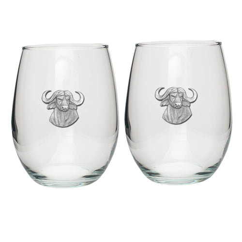 Cape Buffalo Stemless Goblets (Set of 2) - Sports Collectibles, Sports Memorabilia, Sports Fan Shop, Sports Gifts